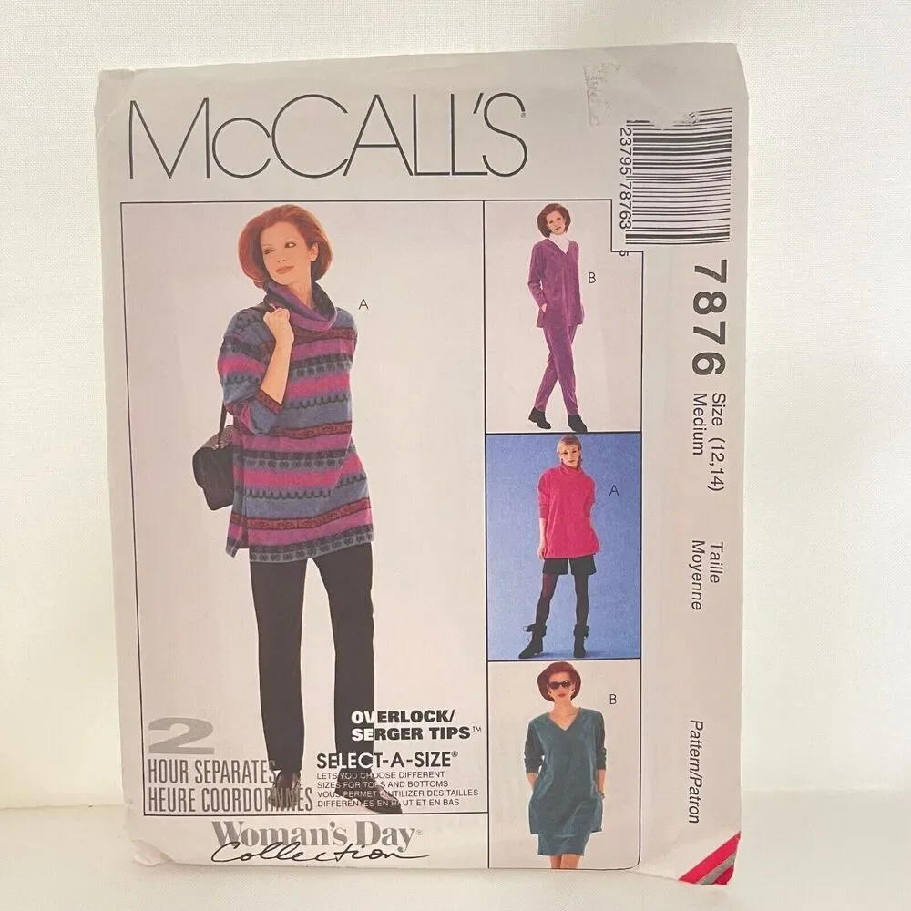 #7876 McCalls Misses Top Pull on Pants Shorts and Pull on Skirt Sewing Pattern S